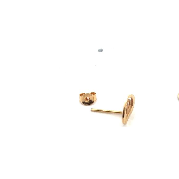 18K Gold Earrings Stud Heart 1.10 grams - Picture 6 of 6